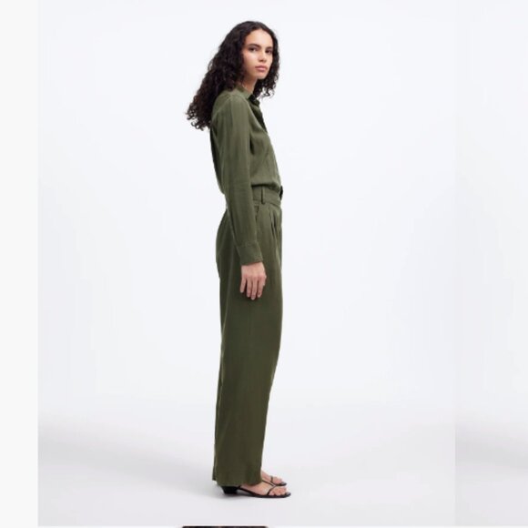 Madewell Relaxed Tie-Waist Dark Loden Jumpsuit NWT - Picture 3 of 5